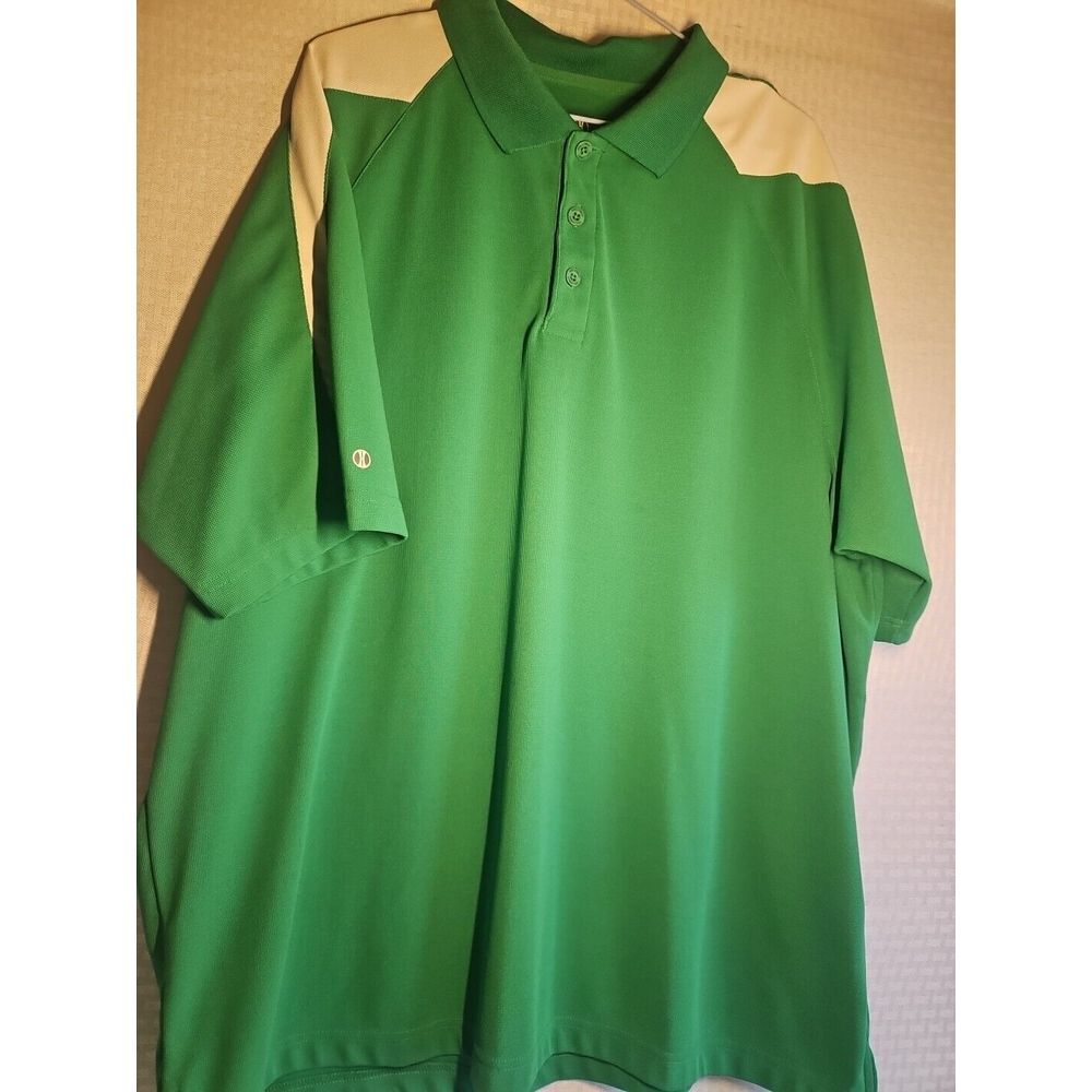Holloway Mens 2XL Green White Short Sleeve Athletic Golf‎ Polo Shirt Activewear